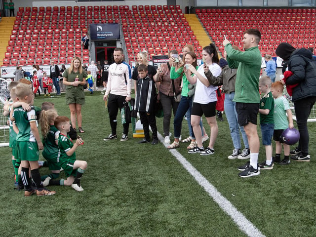Photo time at the Brandywell last week! (Photo: Jim McCafferty)