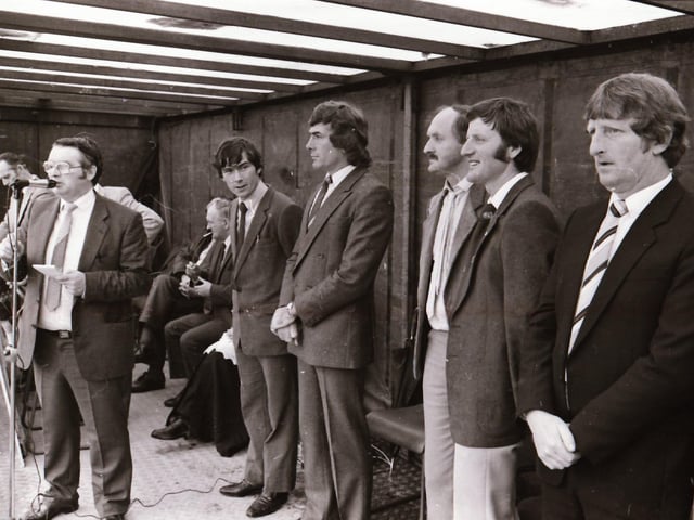 Pat Jennings at Culdaff's new pitch.
