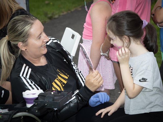 Facepainting was the order of the day before the arrival of Jitterbug Jackson 'The Greatest Show' at Brandywell Park on Thursday evening. (Photos: Jim McCafferty Photography) : .