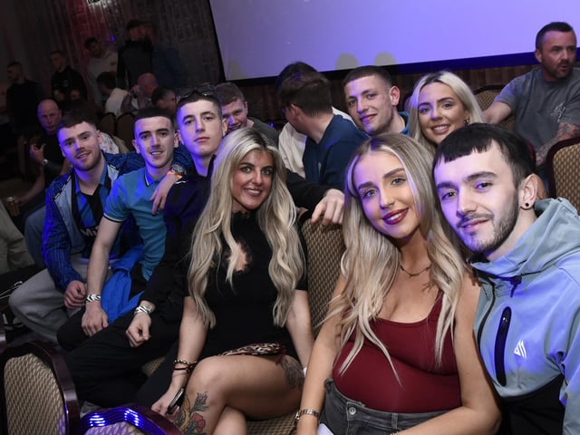 A group from Strabane pictured at CHAOS Fighting Championship 2026 in the Everglades Hotel