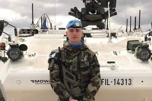 Private Sean Rooney of Newtowncunningham in Co Donegal, the Irish peacekeeping soldier killed in Lebanon. The 23-year-old, who was serving with a UN peacekeeping mission, died when his convoy came under attack.