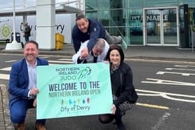 Pictured at the launch of the Northern Ireland Judo Open are City of Derry Airport Manager and Business Development Manager Steve Frazer and Brenda Morgan with Northern Ireland Judo Commercial and Marketing Manager Mark Donald and Chairman Russell Brown.