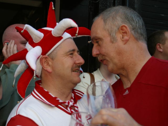 Celebrating Tyrone winning the All-Ireland Senior Football Championship against Armagh in September 2003