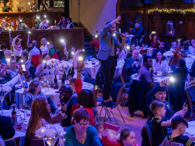 The Mayor Councillor Lilian Seenoi-Barr hosted a Christmas Community event at the Guildhall for people from across the Derry City and Strabane District Council area on Sunday. Picture Martin McKeown. 01.12.24 : Mayor's Community Christmas Party