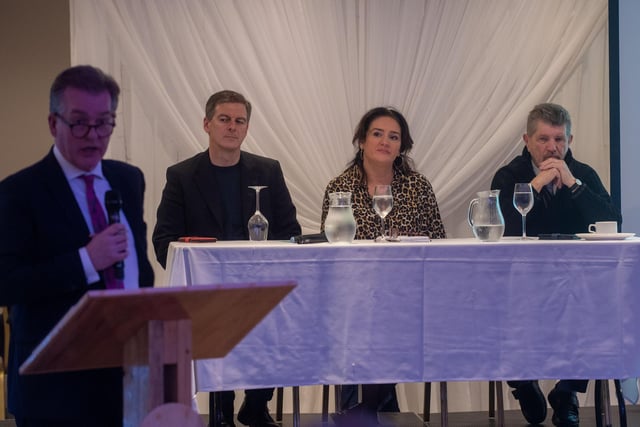 Councillors at Derry City and Strabane District Council’s Good Relations Team Let’s Talk event. Picture Martin McKeown. 24.11.23