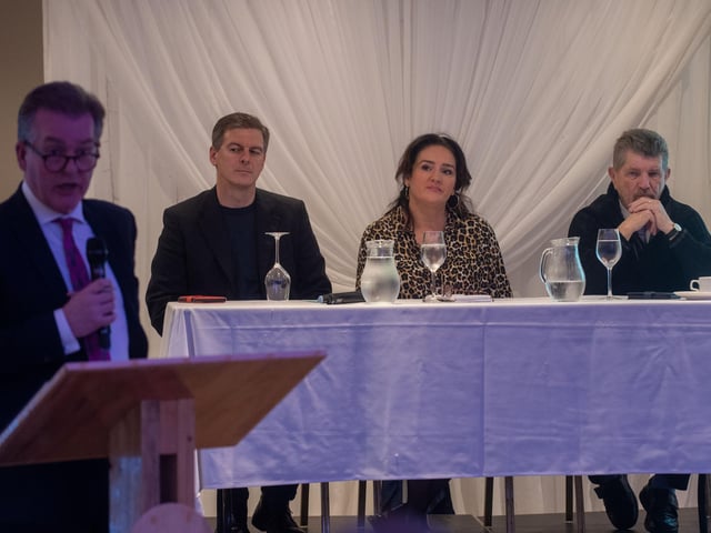 Councillors at Derry City and Strabane District Council’s Good Relations Team Let’s Talk event. Picture Martin McKeown. 24.11.23