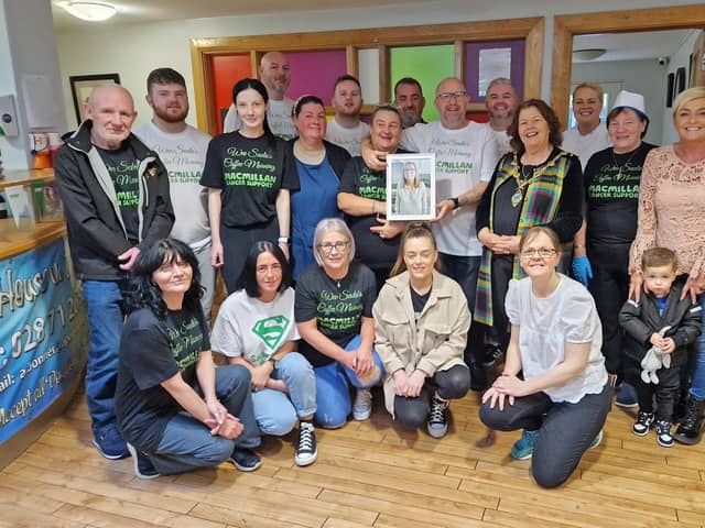 Sadie's family and colleagues with Mayor of Derry City & Strabane District Patricia Logue.