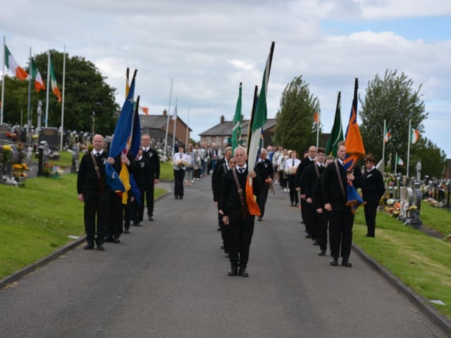People gathered in Derry for the annual Volunteers Sunday commemoration in Derry. Photo: Charlie McMenamin.