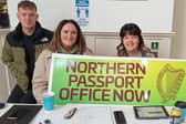 Pictured are Sinn Féin Derry representives, Pádraig Delargy MLA, Colr. Aisling Hutton, and Colr. Emma McGinley.