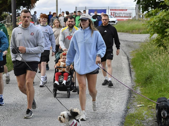 Participants in the Na Piarsaigh Dermot McCrossan Canter the Corrody 5km, held at Corrody Road on Sunday evening last. Photo: George Sweeney