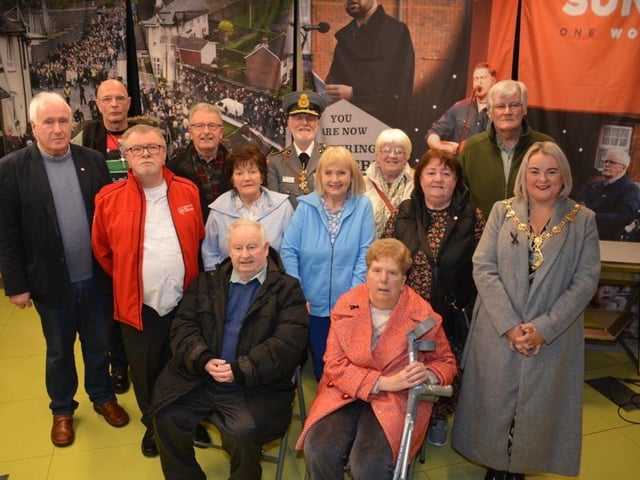 Attendees at the Knights of Malta exhibition at the Museum of Free Derry. (C McMenamin)