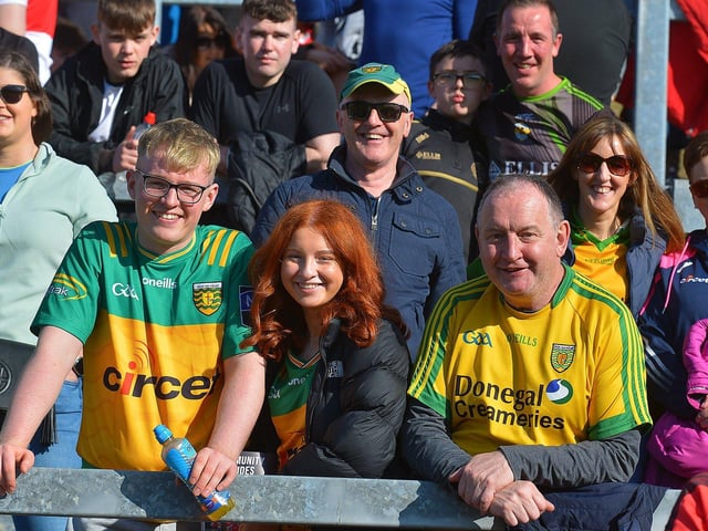 Fans in Celtic Park for Derry’s encounter with Donegal. Photo: George Sweeney