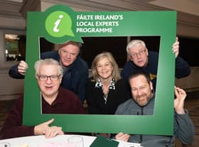 Fáilte Ireland’s Local Expert Programme for Inishowen Peninsula  - Pictured are Seated  Michael Curaan, Malin Head and Scott Duncan, Wild Ireland. Back from left  Peter Ferguson, Fort Dunree,Margaret Storey, Failte Ireland Local Experts Programme  and David Douglas, Derry Danders attending Fáilte Ireland’s Local Experts Programme workshop, which was held this week in the Inishowen Gateway Hotel, Inishowen Peninsula, Co. Donegal. 
 The aim of the programme is to develop a network of locals who work in the frontline in tourism and hospitality to share useful information with visitors to Inishowen Peninsula and Donegal. This will enable visitors to immerse themselves in the destination which in turn will encourage them to stay for longer and do more, benefitting the local economy.   
 Photo Clive Wasson