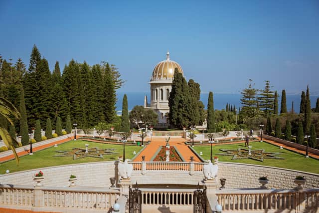 Shrine of the Bab at Bahá’í gardens in Haifa, Israel