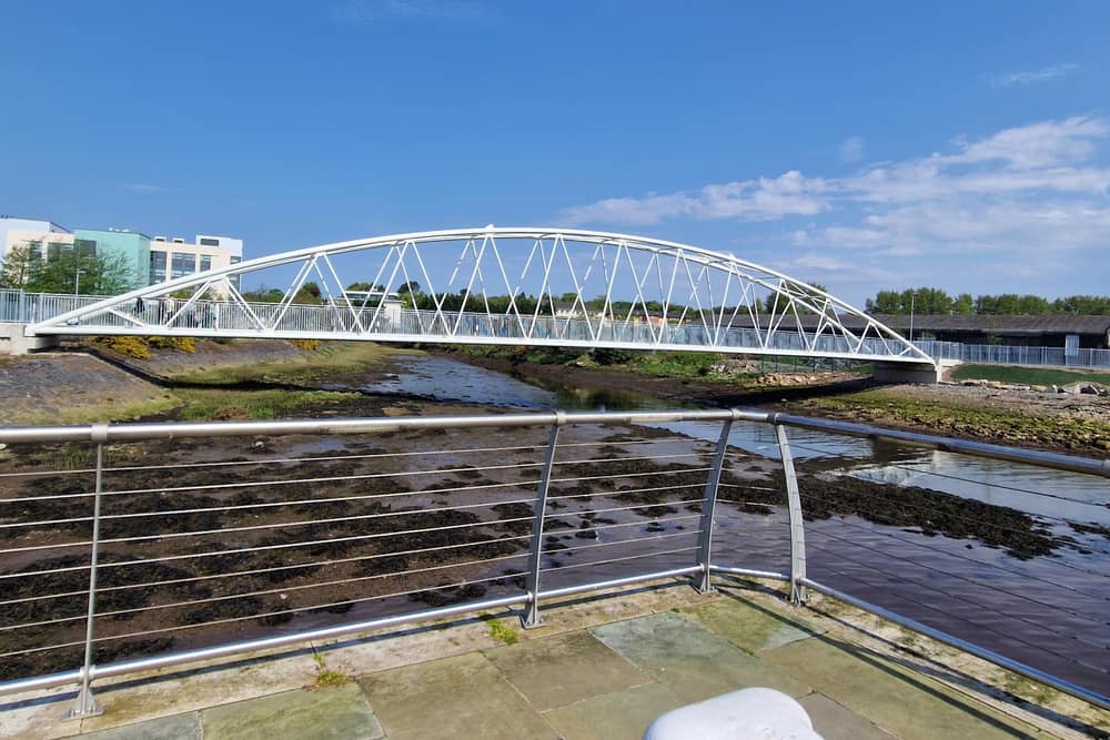 The new foot bridge over the Penny Burn.