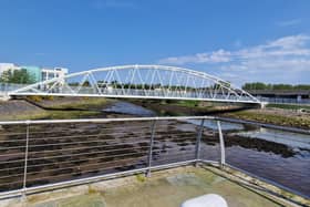 The new foot bridge over the Penny Burn.