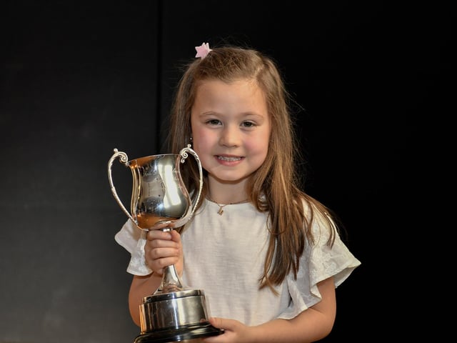 Mara Mullan was awarded first place P2 English Song at Feis Dhoire Cholmcille. Photo: George Sweeney