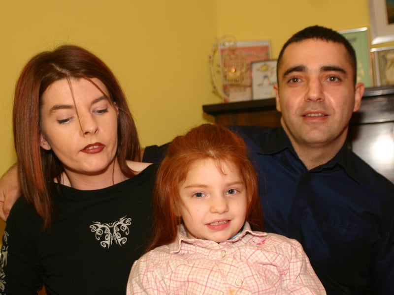 Mum Terrie and dad Howard pictured with Nicole on her 6th Birthday. 1031/dd : Nicole's 6th birthday.