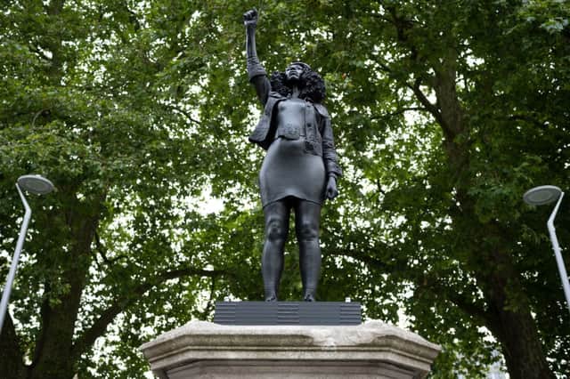 The statue of slave trader Edward Colston was brought down in June by Black Lives Matter protesters in Bristol, and it has now been replaced with a sculpture of one of the protesters (Photo: Matthew Horwood/Getty Images)