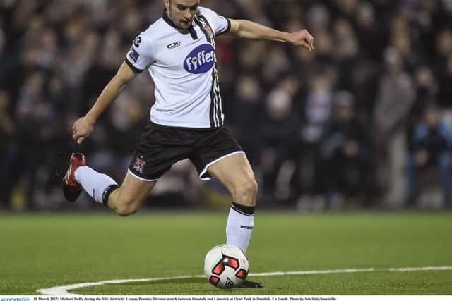 Former Derry City and Celtic winger in the colours of champions, Dundalk.
