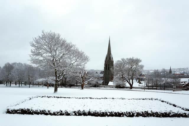 Brooke Park was covered in a blanket of snow on Wednesday morning.