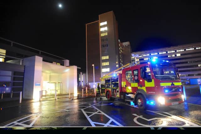 Emergency services attend a fire at Altnagelvin Hospital back in 2012. (2411Sl11)