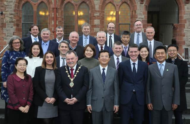 Vice-Mayor Lu Lin headed up a delegation from the Dalian City area of China who visited the city at the weekend, where local MP Elisha McCallion, the Mayor, Deputy Mayor and party leaders discussed opportunities for trade and investment between the two regions. The trip was organised by the NI Executive Bureau in Beijing as part of the UK-China Regional Leaders' Summit. Photo Lorcan Doherty