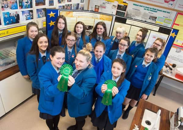 St Mary's College students,  who were awarded highly commended at the BT Young scientist awards at the RDS, Dublin, in 2016.