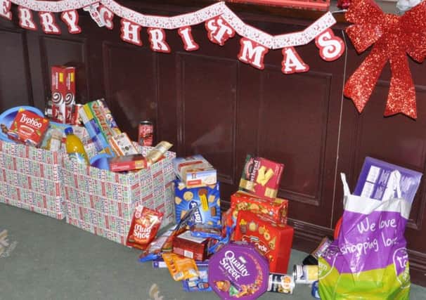 Some of the donations left for the Christmas Snowball Appeal