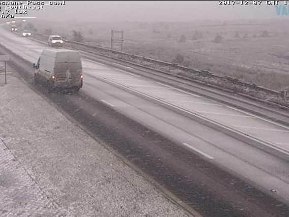 It started snowing on the Glenshane Pass on Thursday afternoon. (Image: Donegal GIS)
