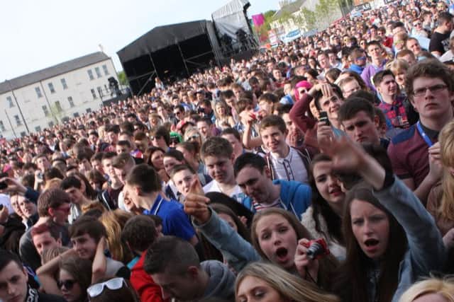 The capacity crowd at the Ebrington Square during the One Big Weekend concert back in 2013.  (2805JB160)