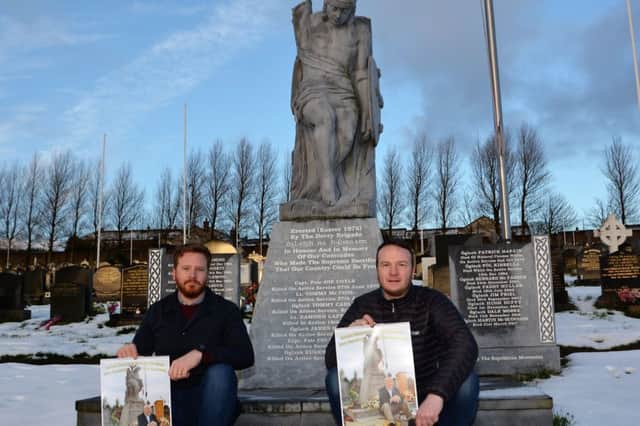 Sons of the late Sinn FÃ©in leader Martin McGuinness, Emmett and  Fiachra, launching  the 2018 Derry Graves Association Calendar in the City Cemetery. (Picture by Charlie McMenamin)