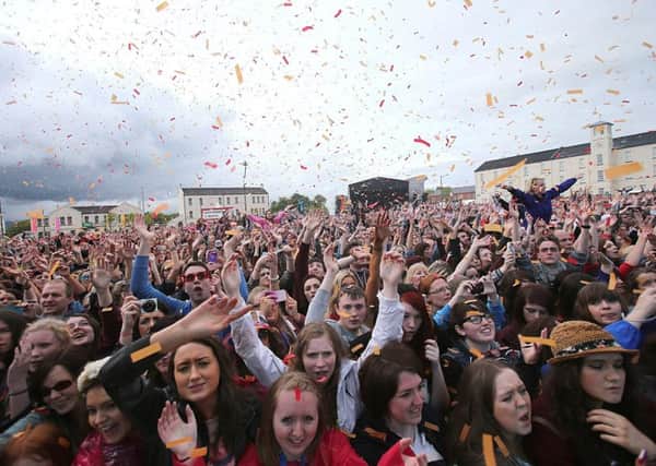 The crowd watch as The Script perform at Radio One's Big Weekend, at Ebrington Square in Derry back in 2013.  (Photo Niall Carson/PA Wire)