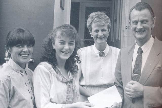 1988: Hannah with Rosemary Peoples and Dr McGinley in the first broadcast about the Foyle Hospice for RTE.