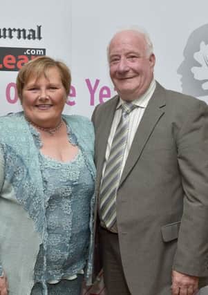 Malcolm Hewitt pictured with his wife Irene at last year's Derry Journal People of the Year awards. DER3617GS005