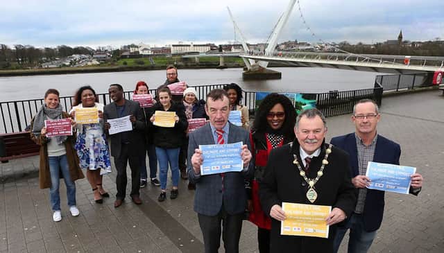 Councillor MaolÃosa McHugh the Mayor of Derry City and Strabane District Council, was this week joined Noel, and Eddie Breslin of the Northern Ireland Housing Executive, Lillian Seenoi-Barr - North West Migrants Forum, Mesfin Dejene and other to lauch the Intercultural Dialogue Forum.