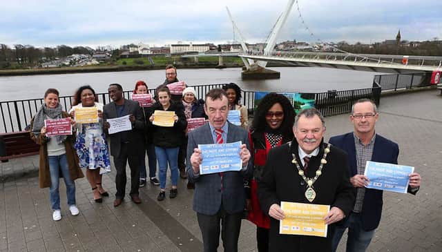 Councillor MaolÃ­osa McHugh the Mayor of Derry City and Strabane District Council, was this week joined Noel, and Eddie Breslin of the Northern Ireland Housing Executive, Lillian Seenoi-Barr - North West Migrants Forum, Mesfin Dejene and other to lauch the Intercultural Dialogue Forum.
