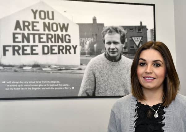 Sinn Fein MP Elisha McCallion pictured at her constituency office in Derry yesterday.