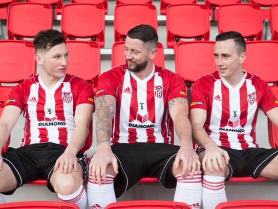 Derry City F.C. players Conor McDermott, Rory Patterson and Aaron McEneff. (Photo: Derry City F.C.)