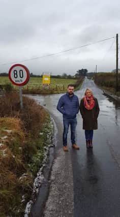 Sinn Fein Donegal Councillor Jack Murray and Derry Councillor Sandra Duffy pictured on the Lenamore Road.