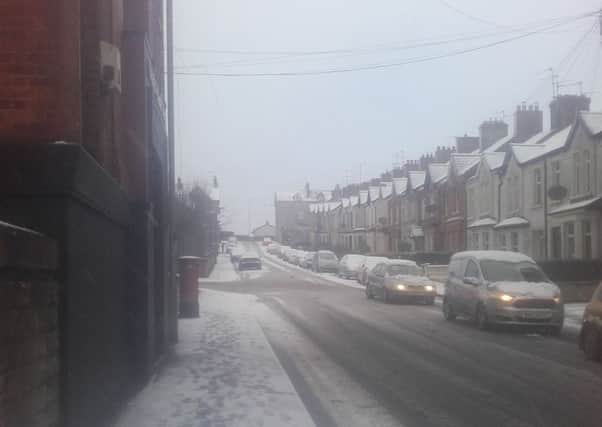 The snow at Meadowbank Avenue this morning.