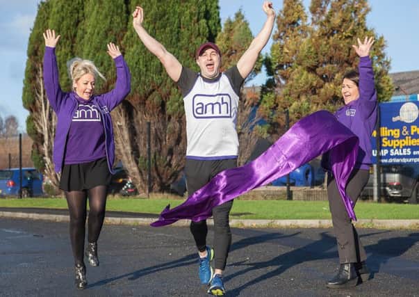 AMHs Fundraising and Communications team welcome Craig Downey as Action Mental Healths first official runner in this years Belfast Marathon.