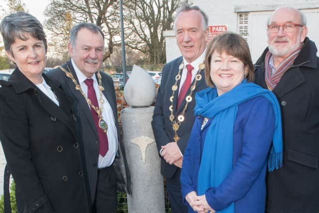 Mayor of Derry and Strabane, MaolÃ­osa McHugh and Mayor of Limerick, Stephen Keary, gathered with Western Trust Chief Executive Anne Kilgallen, Director Teresa Molloy and Board Chairman Niall Birthistle back in November to unveil a special Life Candle sculpture on the grounds of St. Columbs Park House to commemorate organ donors.