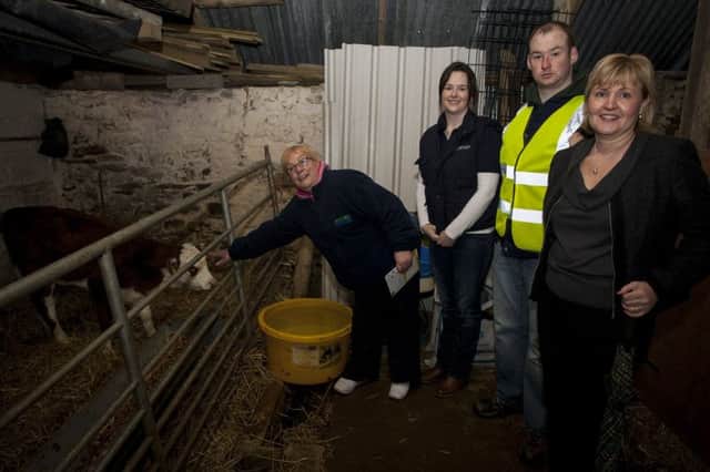 Western Trust Assistant Director of Adult Learning Disability Services Rosaleen Harkin (right) pictured previously at Gortilea Social Farm in Claudy  with Tracey Rodgers, Service User; Clare McMonagle, Occupational Therapist, and David Walker, Service User.