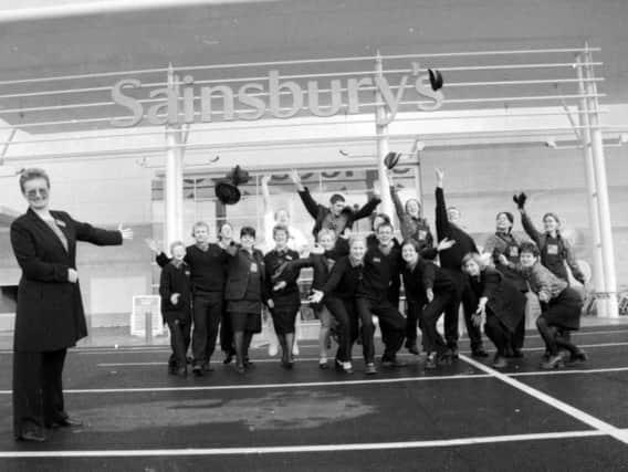 Sandra Derbyshire, store manager, with staff as Sainsbury's in Meadowbank, Derry opened its doors for the first time on January 25, 2000.