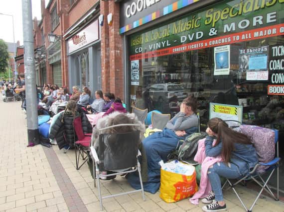 Derry Ed Sheeran fan's queuing for tickets last year.
