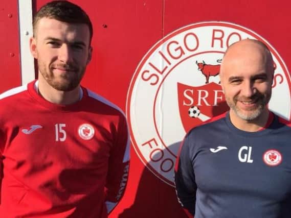 New Sligo Rovers signing Patrick McClean pictured alongside manager Gerard Lyttle.