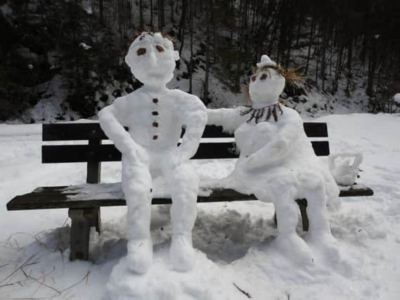 Some local people have been sharing photographs of funny snow men and snow women on social media.