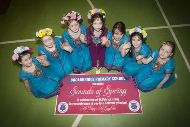 Some of the young performers from Broadbridge Primary School who will take part in this yearÃ¢Â¬"s St. PatrickÃ¢Â¬"s Day Celebrations in the city, pictured at their dress rehearsal in the school this week. From left are Kelsie Hasson, Lauren McKeegan, Aoife Slevin, Grace Curry, Eve Ellin and Ava Cooley. Their theme is the Hindu bee goddess Bhramari.