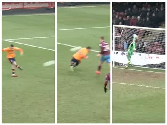Patrick McEleney scored with his back for Oldham Athletic at the weekend.